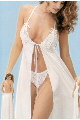 Chopper Lace and Crystal Sheer Gown with Thong