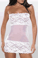 Chopper Lace and Sheer Chemise with Thong