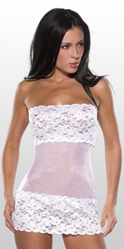 Chopper Lace and Sheer Chemise with Thong