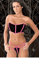 Stretch Velvet Bustier and Thong