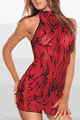 Flocked Mesh Dress with G-string