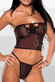 Lycra and Motif Tube Top with G-string
