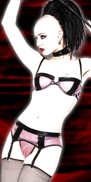 Sheer and Wet Look Bra Set