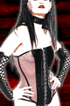 Sheer and Wet Look Corset with G-string
