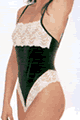 Stretch Lace and Velour Teddy
