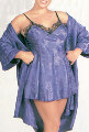 Flirty Satin Jacquard Babydoll with G-String