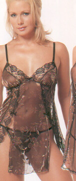 Lurex and Lace Babydoll with G-String