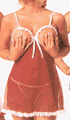 Pagan Gauze Open Bust Babydoll with G-String