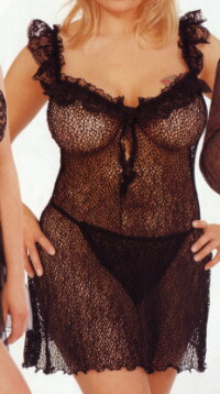 Fishnet and Lace Babydoll with G-String