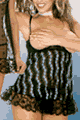 Mesh Open Bust Baby Doll and G-String