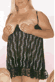 Mesh Open Bust Baby Doll and G-String