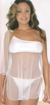 Polyester and Sheer Baby Doll with G-String
