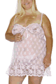 Heavenly Pink Floral Sheer Baby Doll and G-String