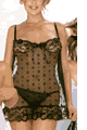 Floral Sheer and Lace Baby Doll and G-String