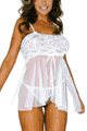 Lace and Sheer Baby Doll with G-String
