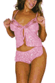 Arousing Embroidered Mesh Chemise and Shorts