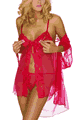 Peek-A-Boo Lace and Sheer Baby Doll and G-String