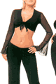 Poly Lycra and Mesh Knot Top and Pants