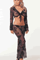 Flocked Mesh Tie Top and Pants