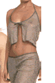 Metallic Mesh Halter Top and Pants