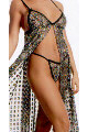 Leopard Chiffon Long Gown with G-String