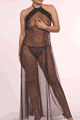 Sparkling Long Gown with G-String