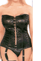 Faux Leather Bustier with G-String