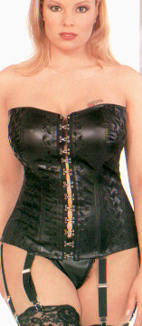 Faux Leather Bustier with G-String