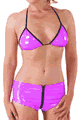 PVC Bra and Zippered Shorts Set
