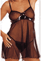 Mesh and PVC Babydoll with G-String