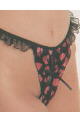 Lame Heart Foil Crothless Thong