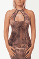 Velour and Lurex Halter Neck Dress