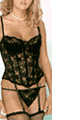 Embroidered Lace Bustier with G-String