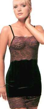Stretch Lace and Velour Chemise