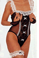 French Maid Teddy with Gloves and Leg Garter