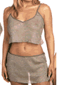 Metallic Mesh Top and Skirt
