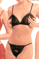 Diable Stripe Peek-A-Boo Bra and G-String