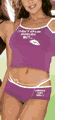 French Print Lycra Top Shorts and Thong