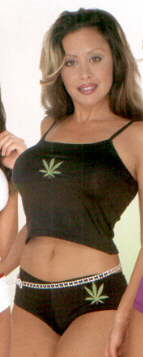 Weed Print Lycra Top Shorts and Thong