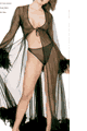 Ostrich feather Trimmed Gown with Thong