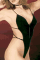 Slinky Rhinestone Zipper Front G-Back Teddy