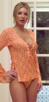 Stretch Lace Sleep Shirt with G-String