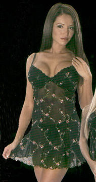 Flower Vine Underwire Chemise and Thong