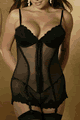 Paulette Scroll Lace Teddiette with Hose