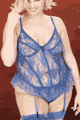 Rose Lace Bustier with Panty and Hose