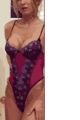 Fuchsia Embroidered Thong Teddy