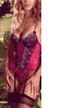 Fuchsia Embroidered Teddiette with Hose