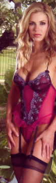 Fuchsia Embroidered Teddiette with Hose