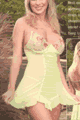 Mesh Rose Embroidered Chemise with Thong