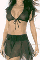 Mesh Jeweled Top and Skirt